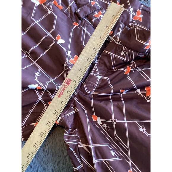 Spyder womens  Geometric Print Pockets Snow Ski Pants Snowboarding Brown Size 10 - Picture 11 of 12